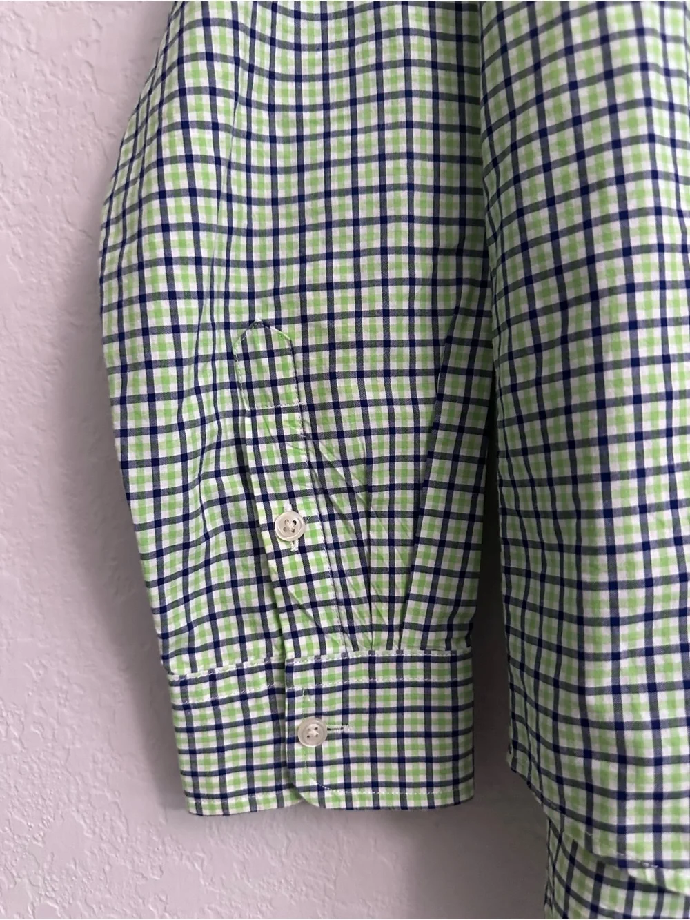 Ralph Lauren Boys Navy/Green Gingham Button Down Shirt Size XL